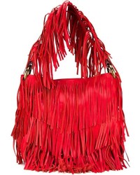 Женская красная кожаная сумка от Roberto Cavalli