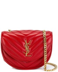 Женская красная кожаная сумка от Saint Laurent