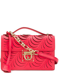 Женская красная кожаная сумка от Salvatore Ferragamo