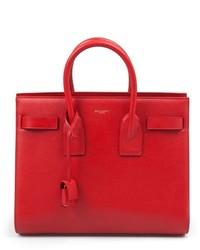Красная кожаная сумочка от Saint Laurent