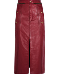 Красная кожаная юбка-карандаш от Chloé