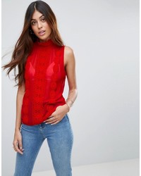 Красная кружевная блузка от Asos