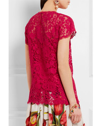Красная кружевная блузка от Dolce & Gabbana