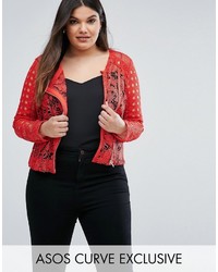 Женская красная кружевная куртка от Asos