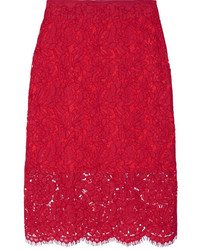 Красная кружевная юбка-карандаш от Diane von Furstenberg