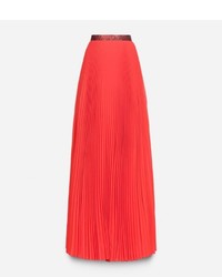 Красная кружевная юбка со складками