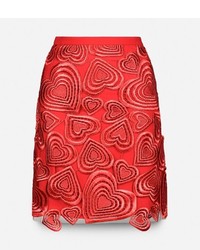 Красная кружевная юбка от Christopher Kane
