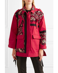 Красная куртка в стиле милитари с вышивкой от REDVALENTINO
