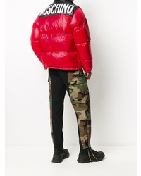 Мужская красная куртка-пуховик от Moschino