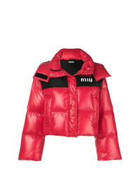 Женская красная куртка-пуховик от Miu Miu