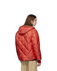 Мужская красная куртка-пуховик от Gucci