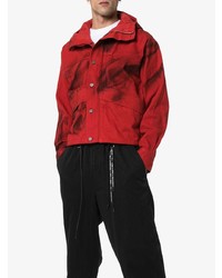 Мужская красная куртка-рубашка с принтом от 424