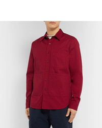 Мужская красная куртка-рубашка от Aspesi