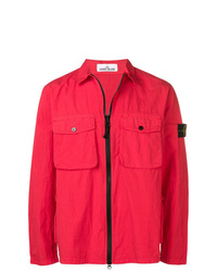Мужская красная куртка-рубашка от Stone Island