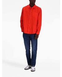 Мужская красная льняная рубашка с длинным рукавом от Vilebrequin