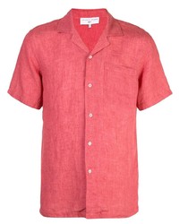 Мужская красная льняная рубашка с коротким рукавом от Orlebar Brown