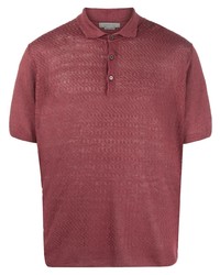 Мужская красная льняная футболка-поло от Corneliani