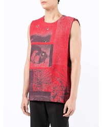 Мужская красная майка с принтом от Ximon Lee