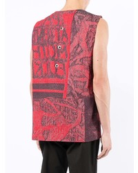 Мужская красная майка с принтом от Ximon Lee