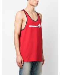 Мужская красная майка с принтом от DSQUARED2