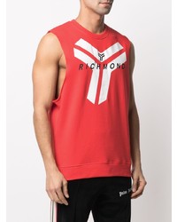 Мужская красная майка с принтом от John Richmond