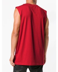 Мужская красная майка с принтом от Balmain