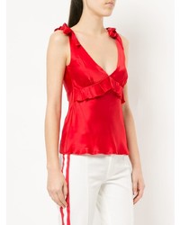 Женская красная майка с рюшами от Maggie Marilyn