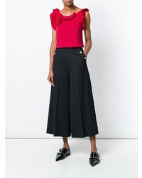 Женская красная майка с рюшами от Lanvin