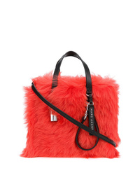 Красная меховая большая сумка от Marc Jacobs