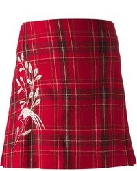 Красная мини-юбка в шотландскую клетку от Clements Ribeiro