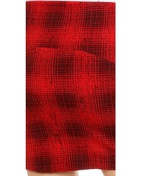 Красная мини-юбка в шотландскую клетку