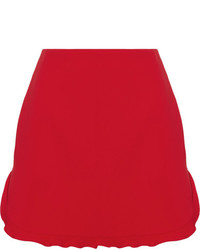 Красная мини-юбка с рюшами