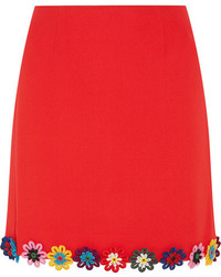 Красная мини-юбка с цветочным принтом от Mary Katrantzou