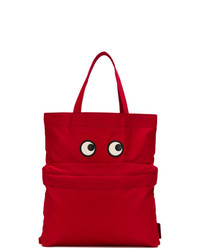 Красная нейлоновая большая сумка с принтом от Anya Hindmarch