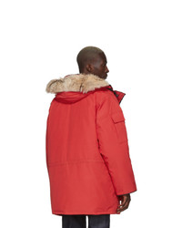 Мужская красная парка от Canada Goose