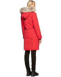 Женская красная парка от Canada Goose