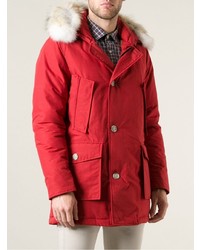 Мужская красная парка от Woolrich