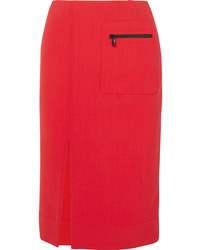 Красная плетеная юбка-карандаш