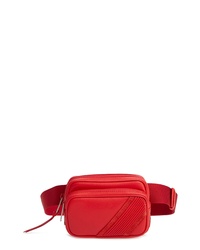 Красная поясная сумка из плотной ткани