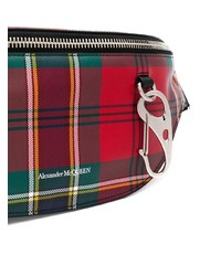 Мужская красная поясная сумка из плотной ткани от Alexander McQueen