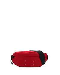 Мужская красная поясная сумка из плотной ткани от Maison Margiela