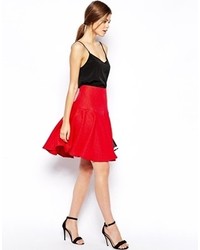 Красная пышная юбка с рельефным рисунком от Asos