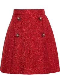 Красная пышная юбка с рельефным рисунком от Dolce & Gabbana
