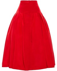 Красная пышная юбка