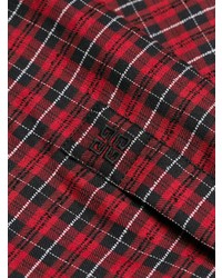 Мужская красная рубашка с длинным рукавом в клетку от Givenchy