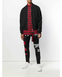 Мужская красная рубашка с длинным рукавом в клетку от DSQUARED2