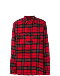 Мужская красная рубашка с длинным рукавом в шотландскую клетку от Engineered Garments