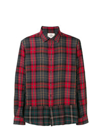 Мужская красная рубашка с длинным рукавом в шотландскую клетку от Kent & Curwen