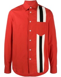 Мужская красная рубашка с длинным рукавом с принтом от Marni