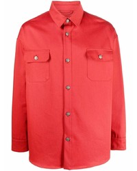 Мужская красная рубашка с длинным рукавом от 424